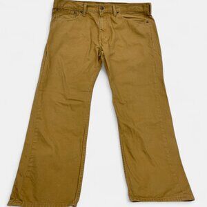 Levi's 505 Men's Denim Jeans Size 38x32 Regular Fit Straight Leg Khaki Brown Tan